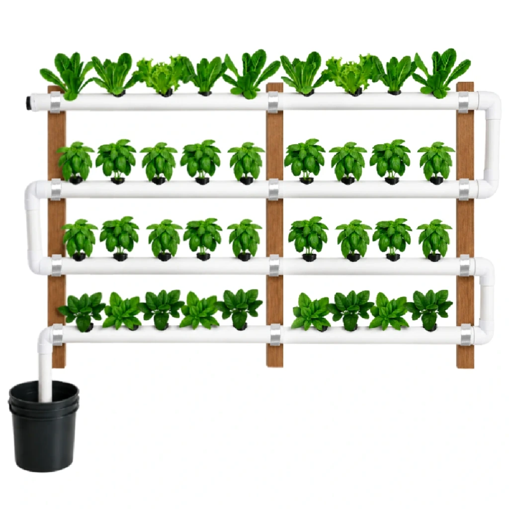 Sistema Hidropónico Design Pared 56 plantas con Nutrientes